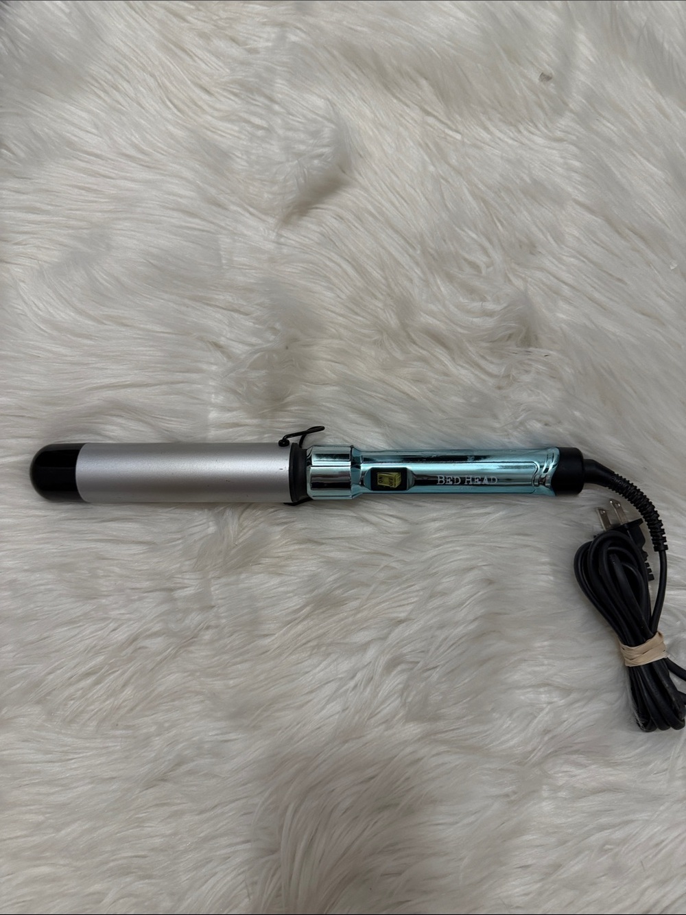 BedHead TIGI Curlipops Silver and Aqua Clamp Free Styling Curling Iron ceramic